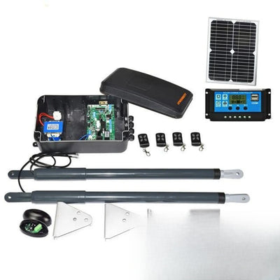 Motorisation Solaire Portail Battant Kit Panneau Régulateur - KIT 4