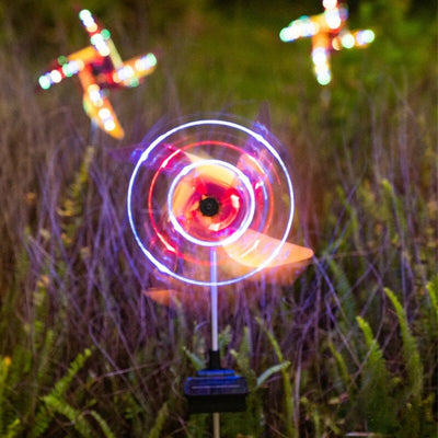 Moulin à Vent Solaire Lumineux Décoratif Jardin