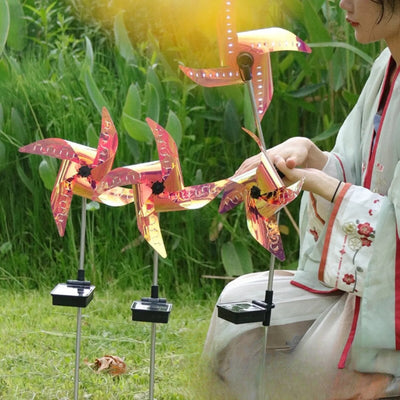 Moulin à Vent Solaire Lumineux Décoratif Jardin – éclairage LED allumé de nuit