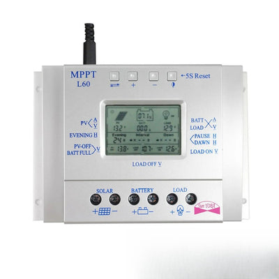 Régulateur de charge solaire MPPT 60A écran allumé