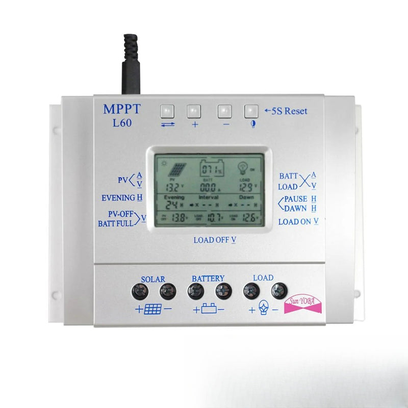 Régulateur de charge solaire MPPT 60A 12V 24V avec écran