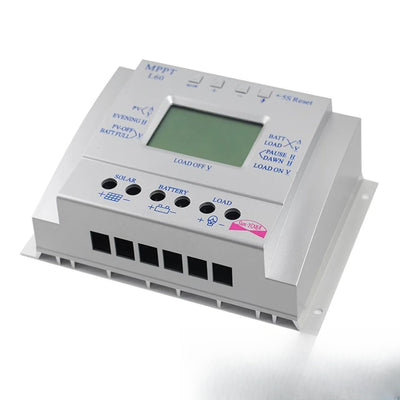 Régulateur de charge solaire MPPT 60A vue de trois quarts