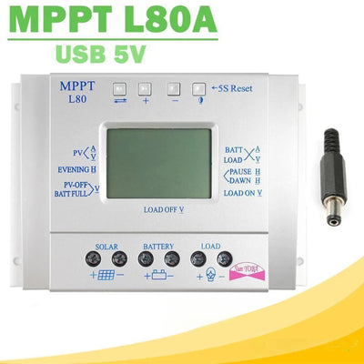 Régulateur de charge solaire MPPT 80A 12V 24V avec écran