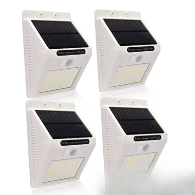Lampe solaire murale 20 LED lot de 4 coloris blanc