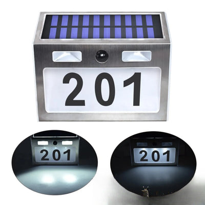 Numéro de maison solaire LED lumineux extérieur façade