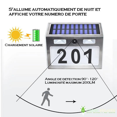 NUMÉRO DE MAISON SOLAIRE LED