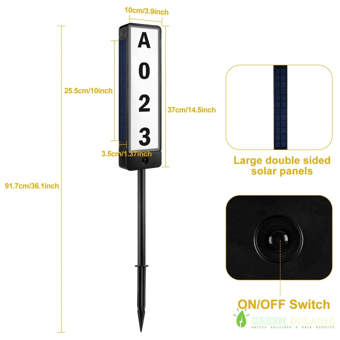 NUMÉRO DE PORTE SOLAIRE