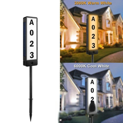 Numéro de porte solaire LED lumineux extérieur maison