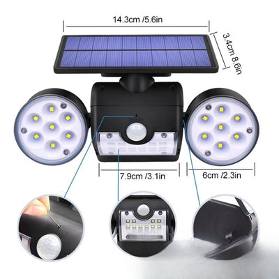 Lampe solaire à spots orientables dimensions