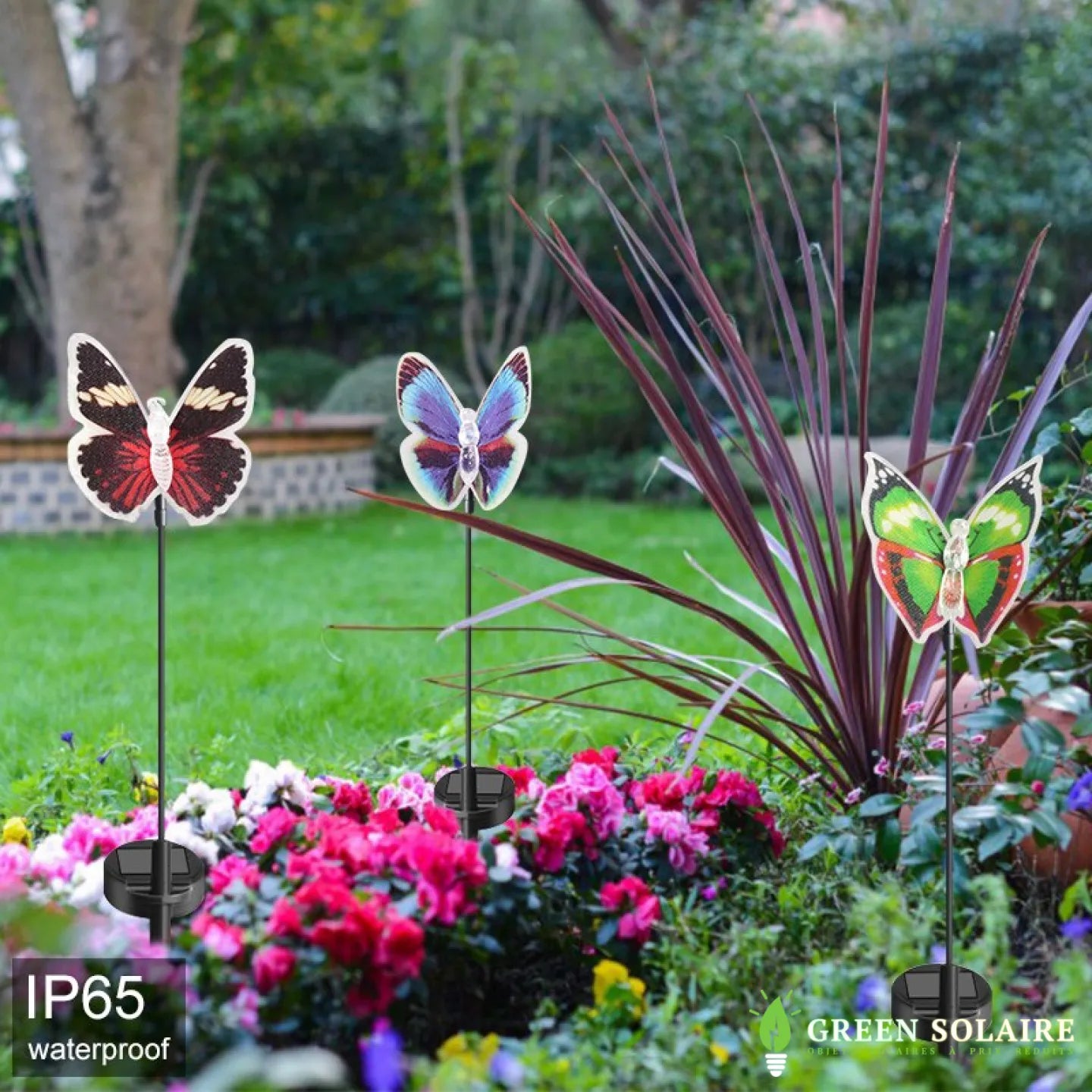 PAPILLON LUMINEUX SOLAIRE JARDIN A PLANTER