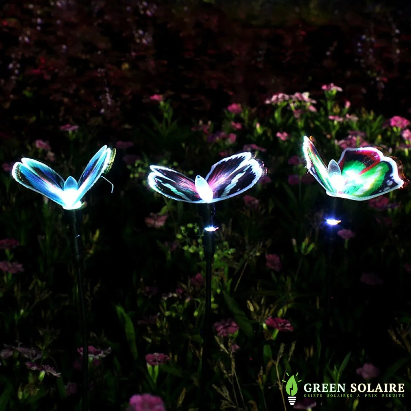 PAPILLON LUMINEUX SOLAIRE JARDIN A PLANTER