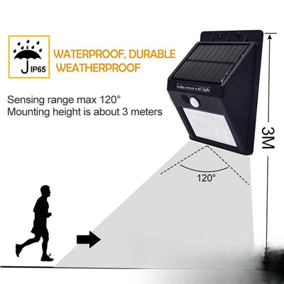 Petite applique solaire murale étanche détection 120 degrés