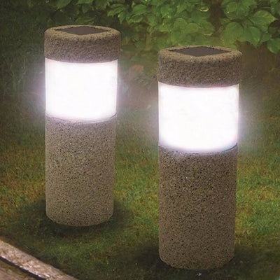 Petite borne solaire LED balisage jardin nuit