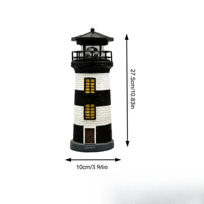 Phare Solaire LED Décoratif Lumineux Jardin Extérieur Noir