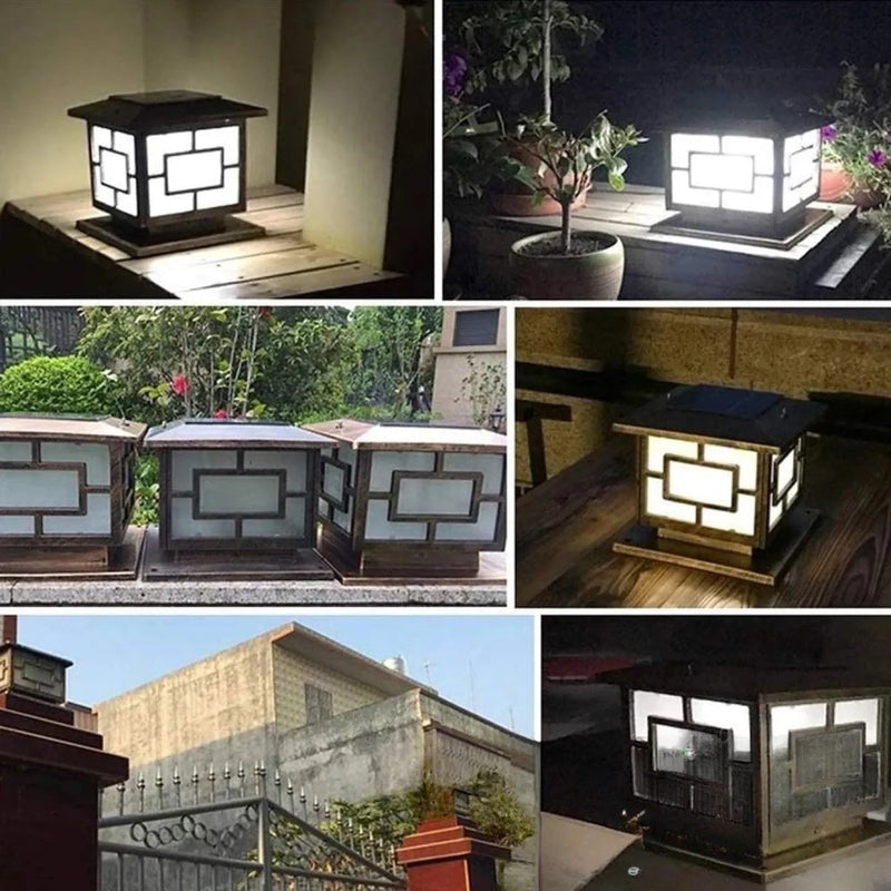 Luminaire solaire rétro pour pilier de portail extérieur