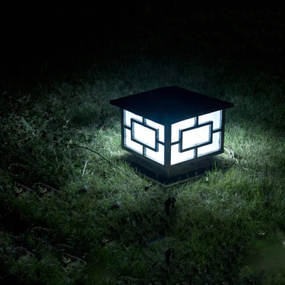 Luminaire solaire rétro pilier portail blanc froid nuit