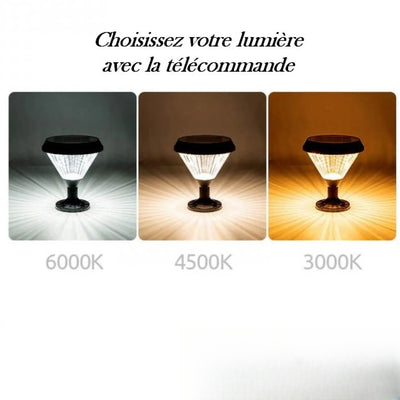 Lampe Solaire Pilier Extérieur LED — températures de couleur 6000K/4500K/3000K