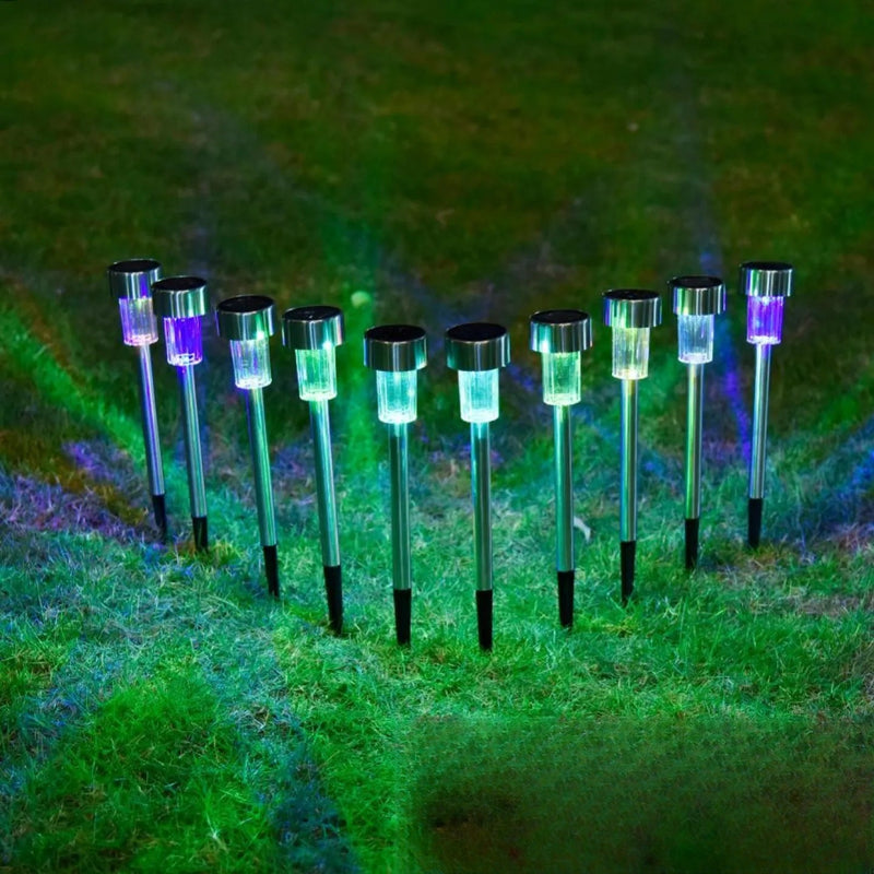Piquet Solaire Couleur Changeante LED Lot de 10 Multicolore