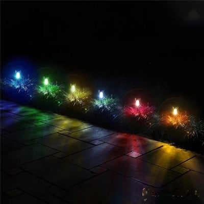Piquet Solaire Couleur Changeante LED Lot de 10 – piquets installés dans le jardin