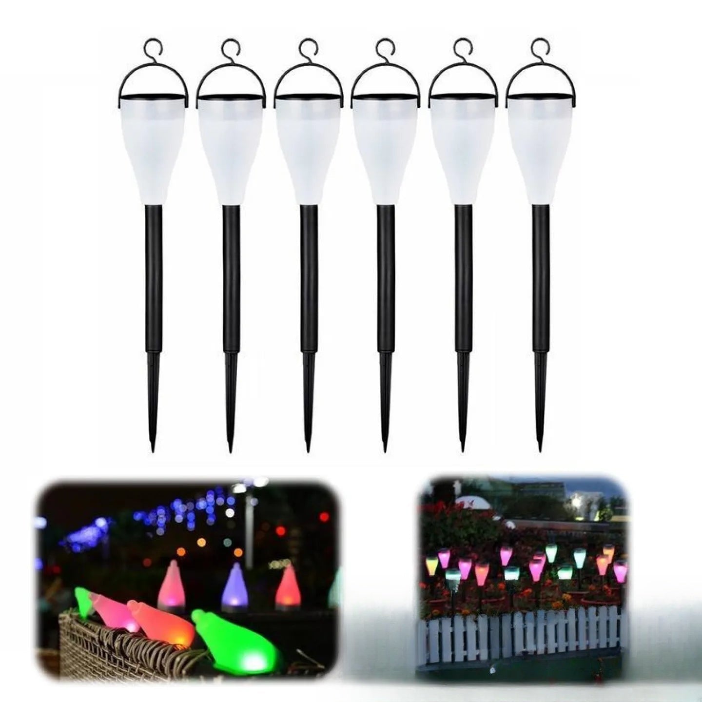 Piquets Solaires Couleur Changeante LED Jardin Extérieur