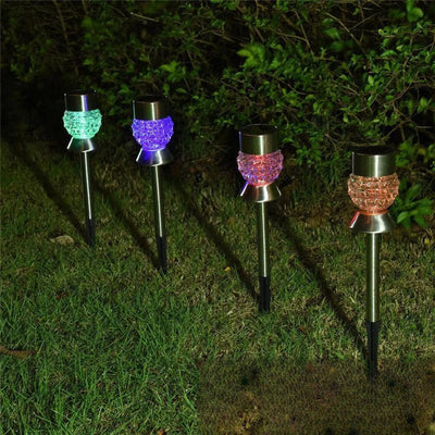 Piquet Solaire LED RGB Couleur Changeante Jardin Cube