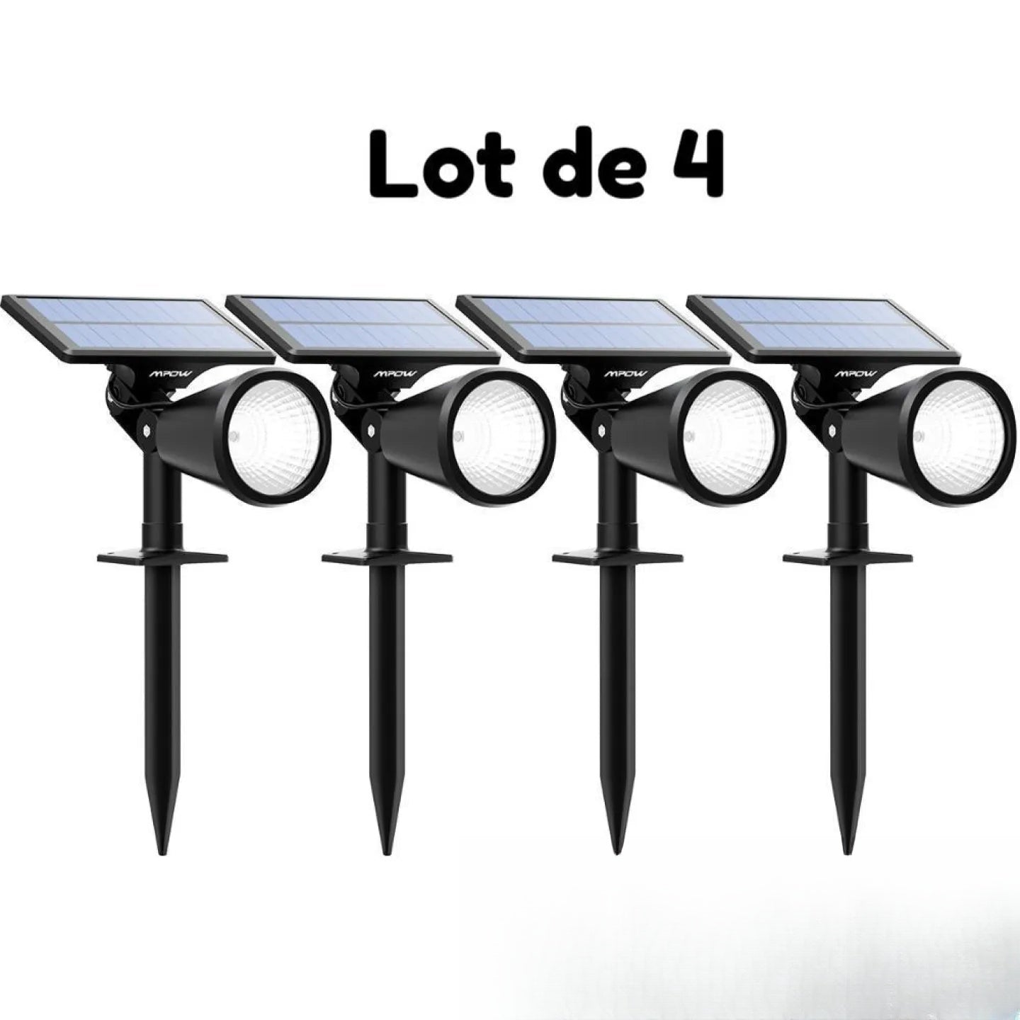 Piquets Solaires de Jardin LED Lot de 4 Extérieur