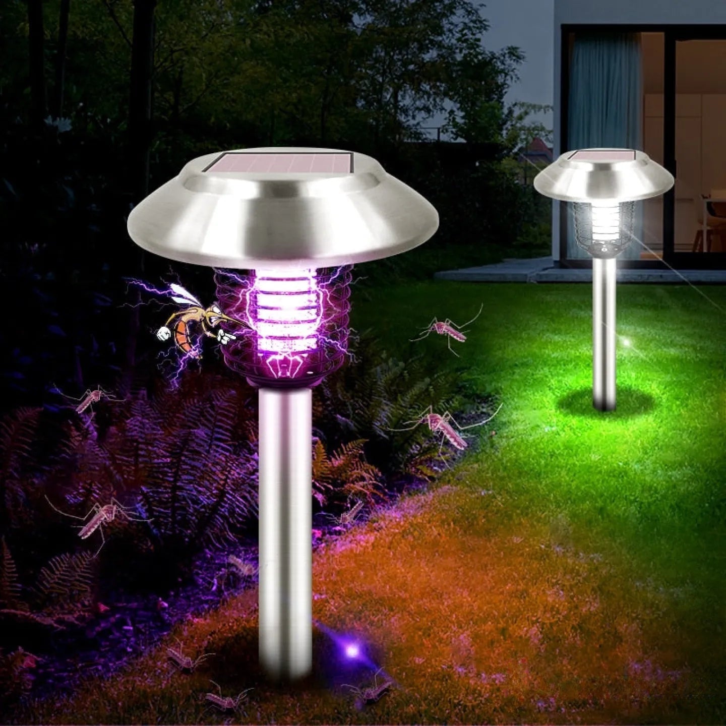 Piquet Solaire Anti-Moustique LED Jardin Extérieur