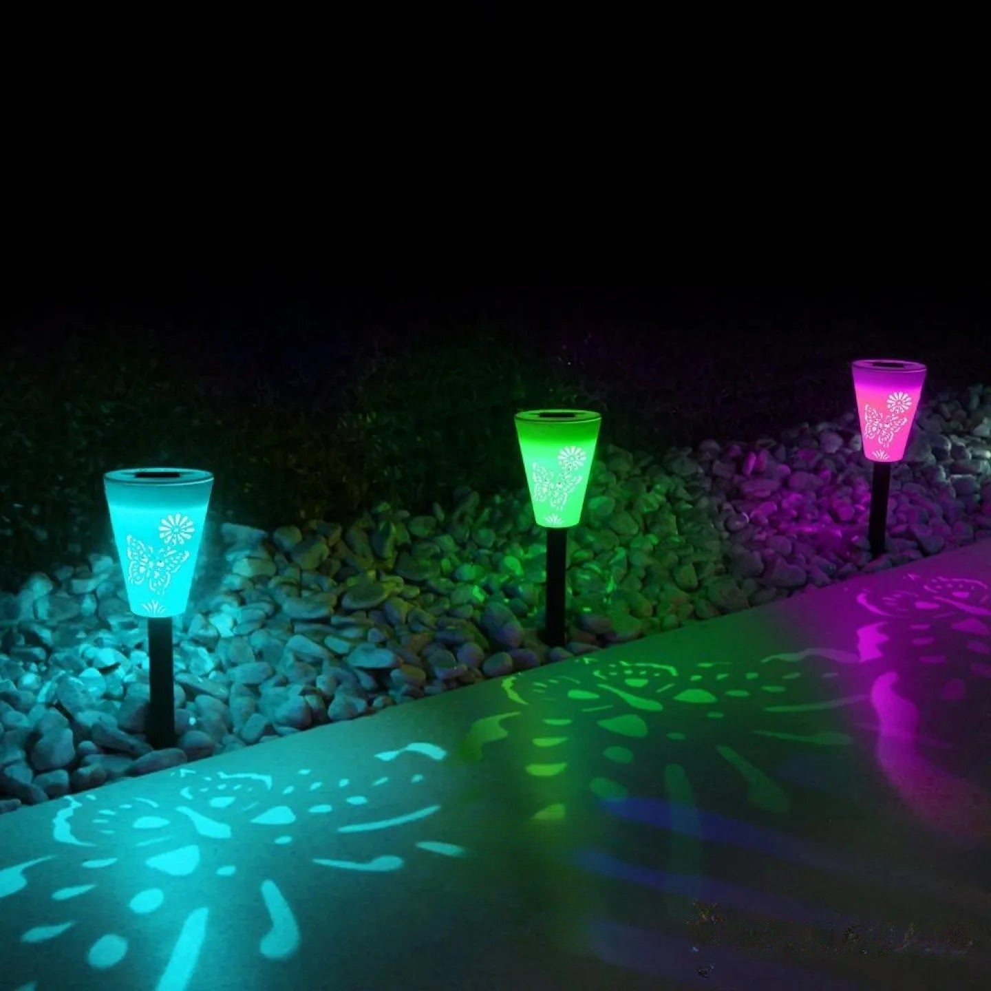 Piquets Solaires de Jardin Multicolore LED Décoratifs