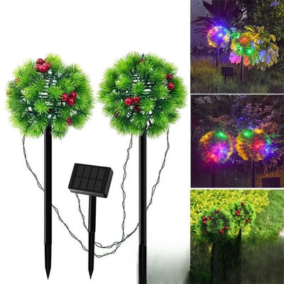 Lampe solaire décoration Noël pomme de pin LED