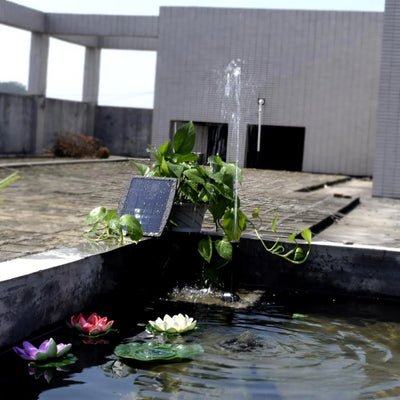 Pompe à Eau Solaire Extérieur Fontaine Bassin Jardin – jet d'eau alimenté par panneau solaire