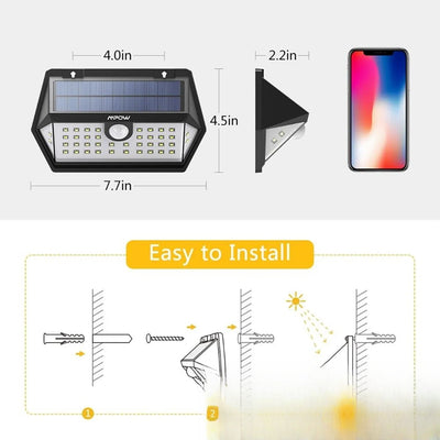 Lampe solaire pour portail - dimensions et installation