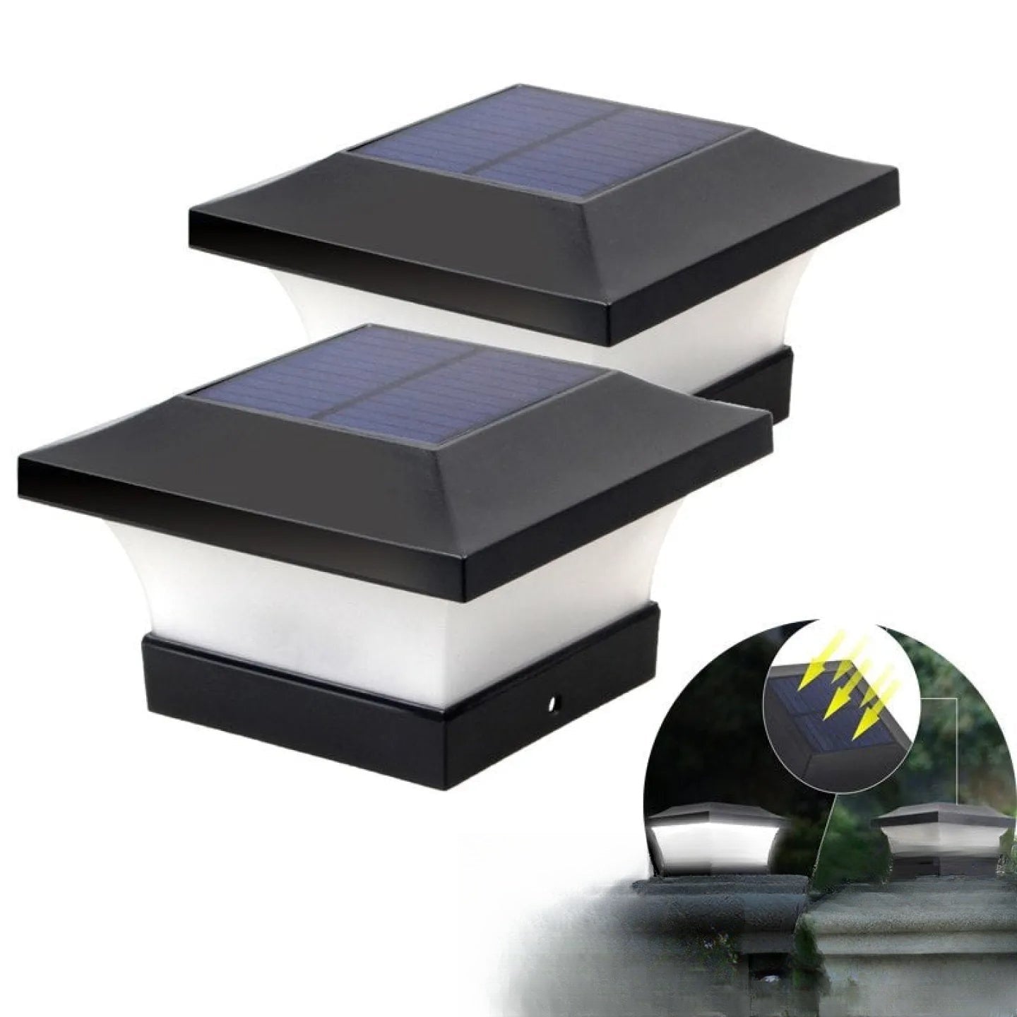 Lampe solaire pour poteau 4x4 LED extérieure - vue produit