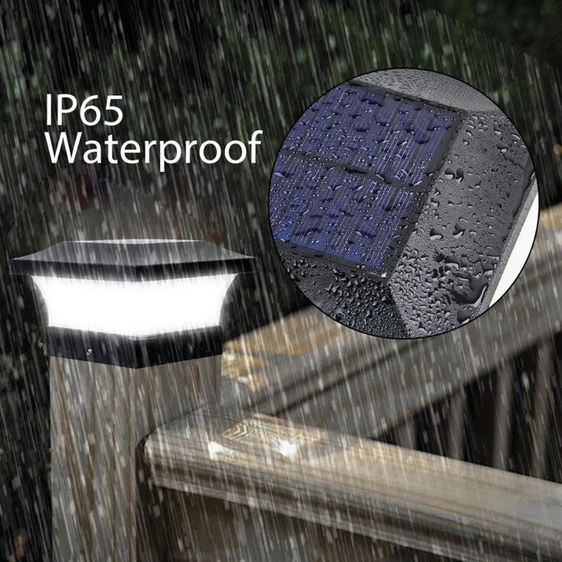 Lampe solaire pour poteau 4x4 LED extérieure - vue produit