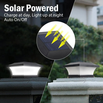 Lampe solaire pour poteau 4x4 - charge le jour, éclaire la nuit