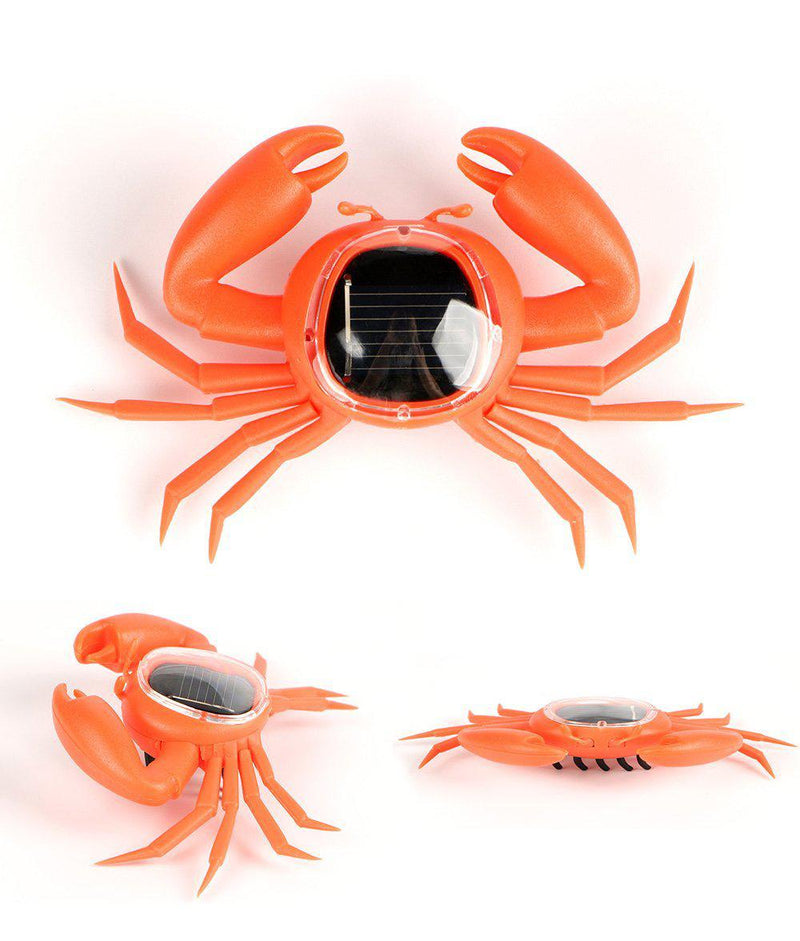 Crabe solaire orange lumineux LED pour jardin