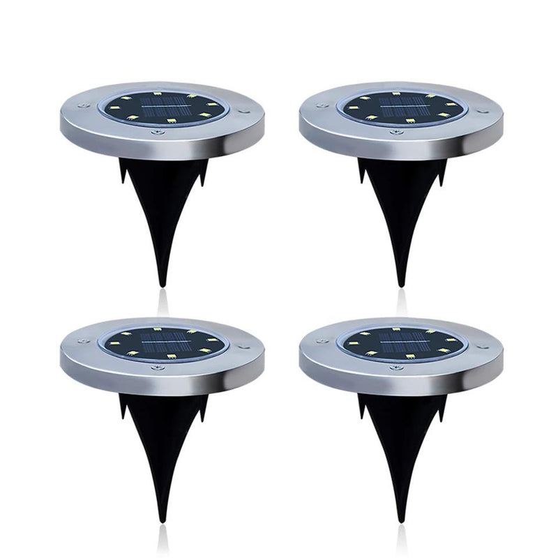 Pack 4 lampes solaires sol 16 LED inox encastrable IP65