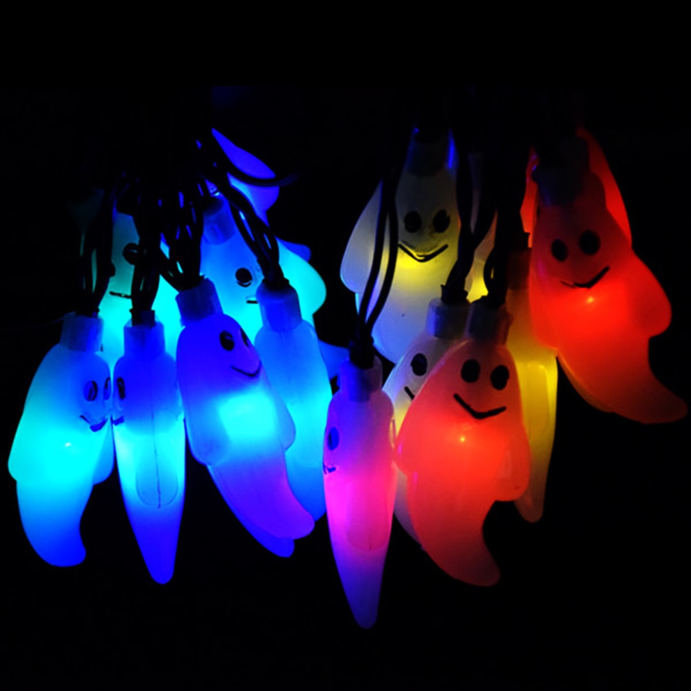 Guirlande solaire fantômes Halloween LED IP65 multicolore
