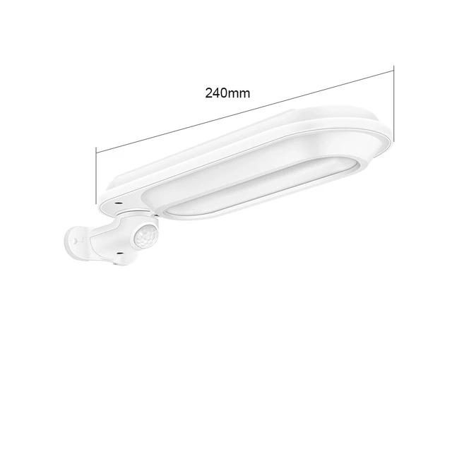Lampadaire solaire ovale blanc 600 lumens allumé