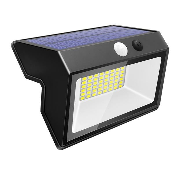Applique murale solaire 48 LED noire étanche IP67 avec détecteur de mouvement