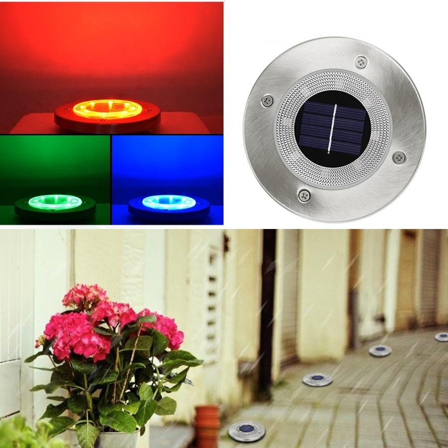 Balise solaire lampe de sol en aluminium 8 LED pour jardin