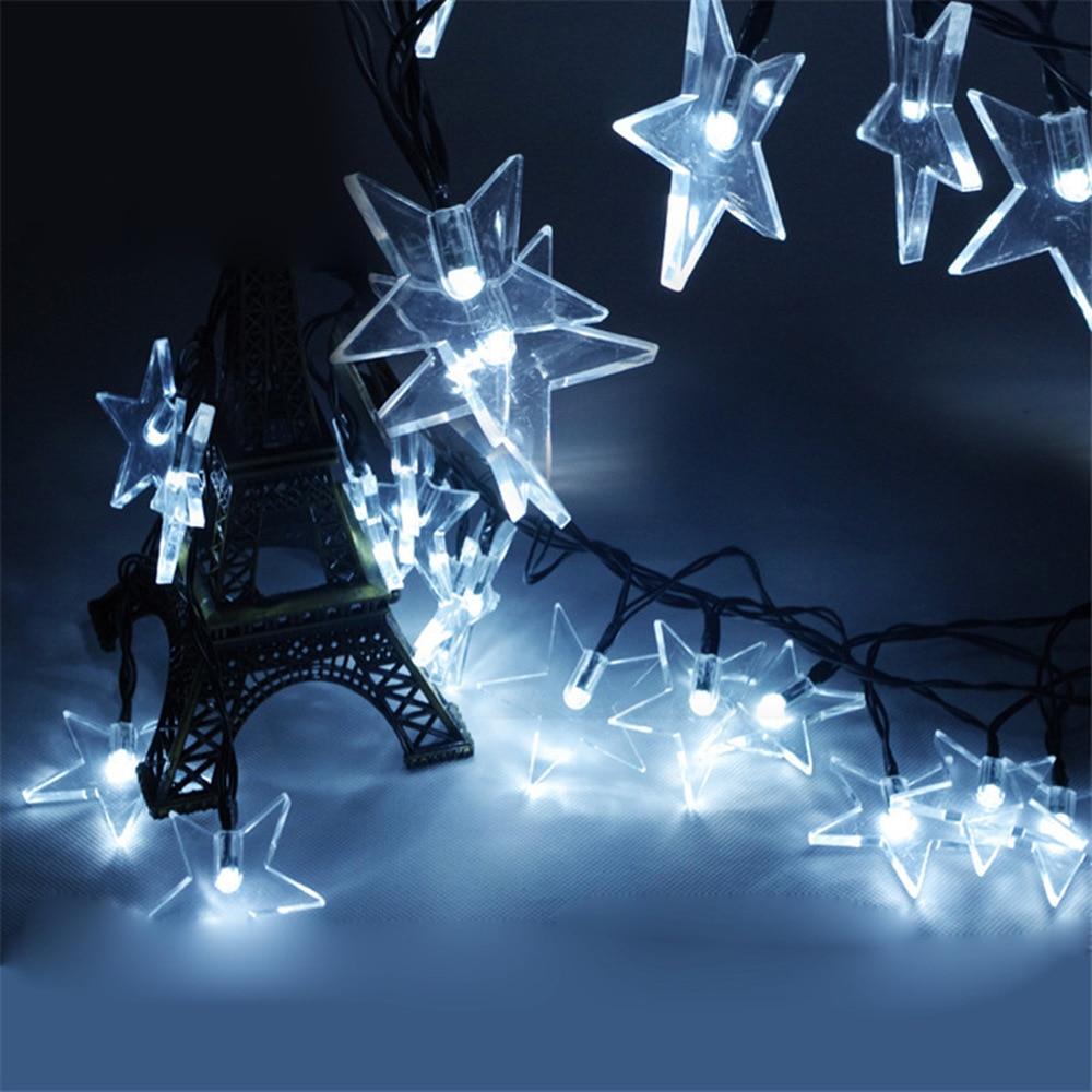 Guirlande solaire étoile blanche 20 LED IP65