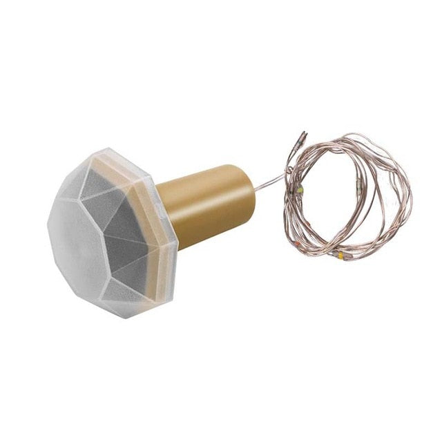 Guirlande solaire bouchon diamant LED pour bouteille