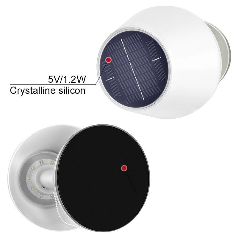 Lampe solaire de table design blanc et inox 10 LED
