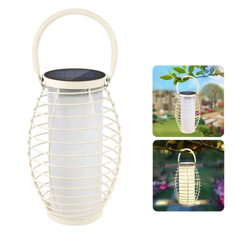 Lanterne solaire métal vintage cuivre jardin