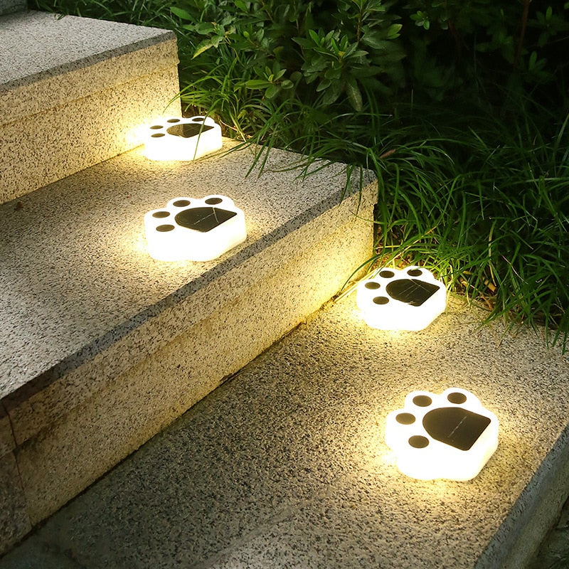 Lampe de sol solaire patte d'ours LED pour allée