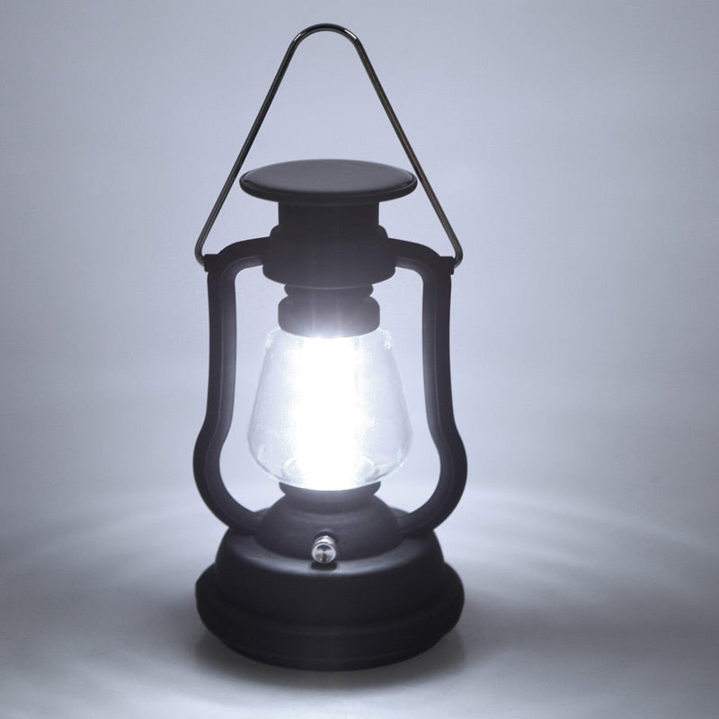 Lanterne solaire moderne noire 16 LED pour extérieur