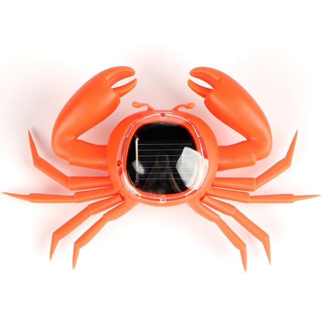 Crabe solaire orange lumineux LED pour jardin