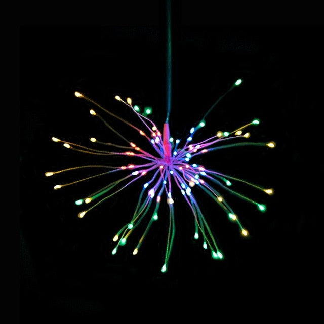 Guirlande solaire feu d'artifice LED extérieure