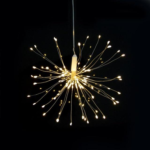 Guirlande solaire feu d'artifice jaune 120 ou 200 LED