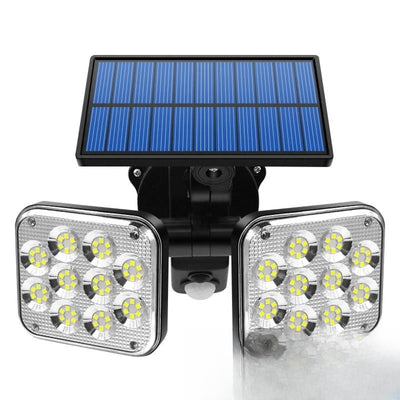 Projecteur solaire LED 2 têtes orientables extérieur jardin - vue produit